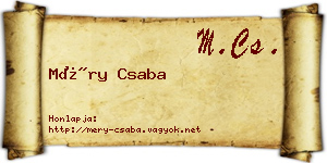 Méry Csaba névjegykártya