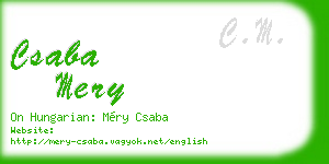 csaba mery business card